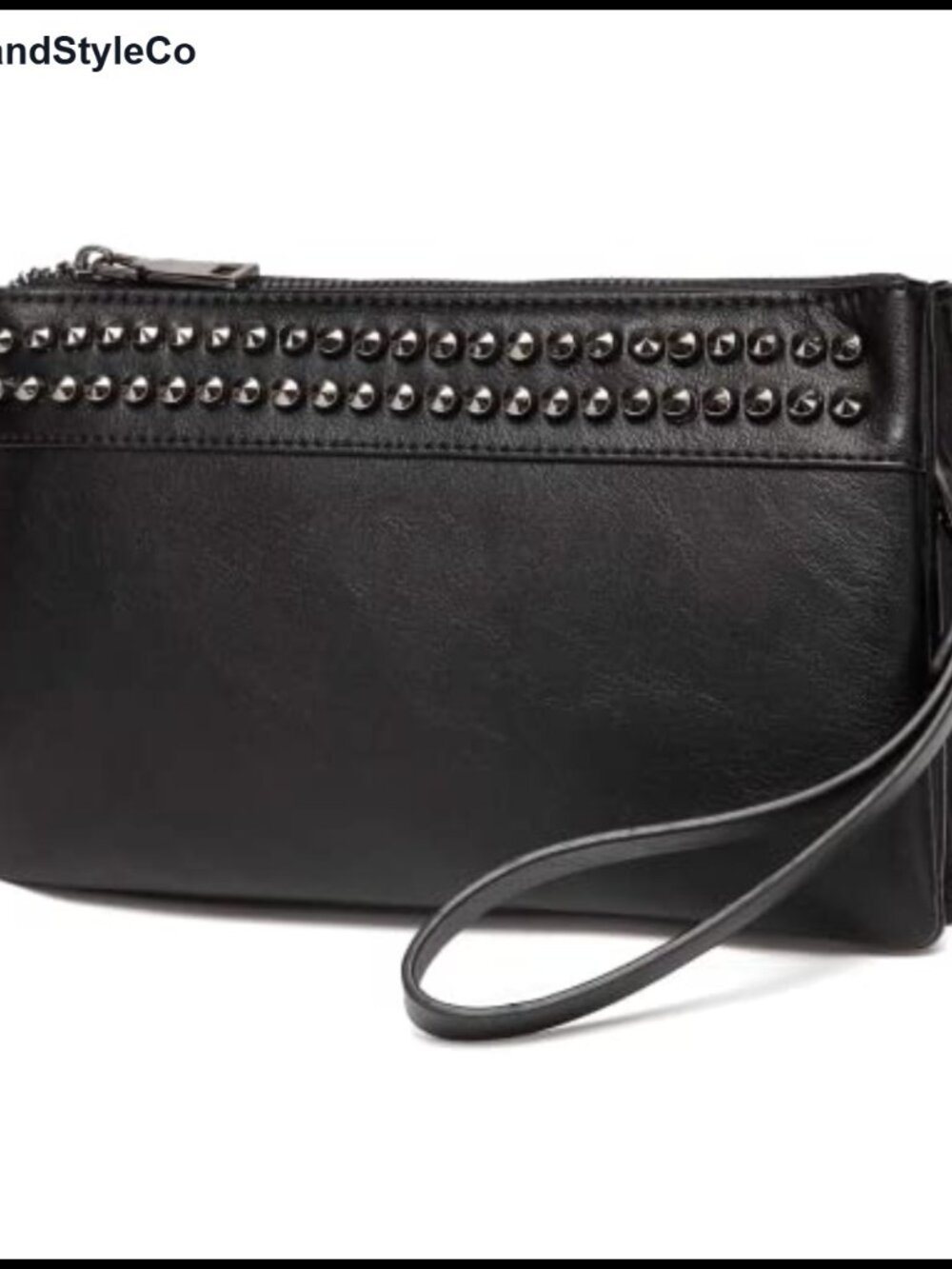 Large Studs Soft Faux Leather Wristlet Clutch Crossbody Wallet
